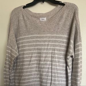 Striped Heather Brown & White Tunic Sweater